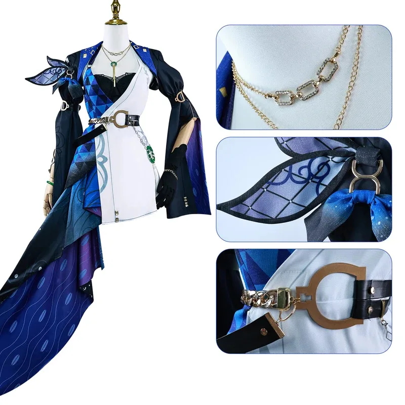 Jade Cosplay Game Honkai Star Rail Jade Cosplay Costume Dress Full Set Outfit Uniform Hat Anime Role Play Carnival Party Comic