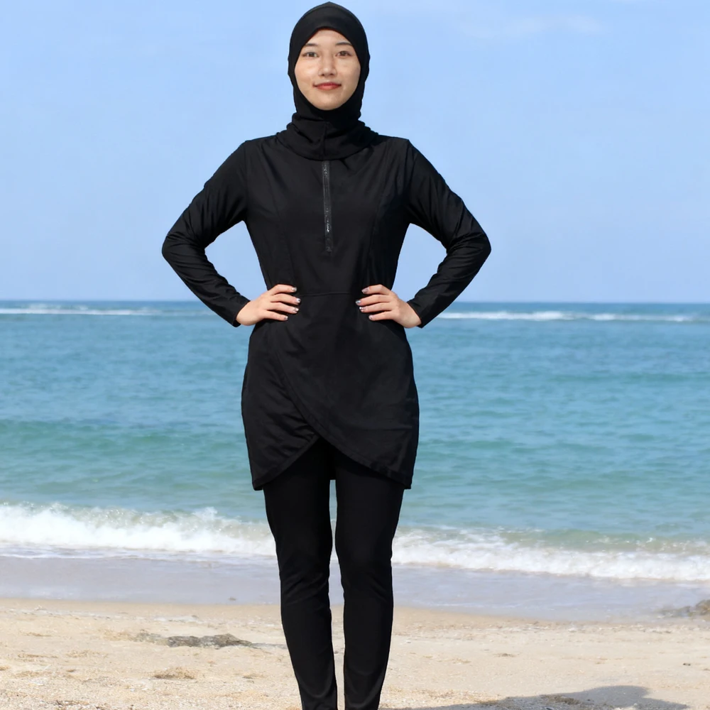3 шт. скромный мусульманский купальник буркини Femme Musulmane Maillot De Bain Borkini консервативный исламский купальник купальный костюм пляжная одежда Мусульманская Мода