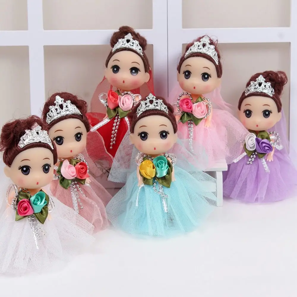 Фото 12 см, кукла принцессы BJD с большими глазами, подвижная корейская кукла для макияжа, 12 см, кукла Bjd, сладкие густые волосы, свадебное платье, мини-девушка, игровой домик №5