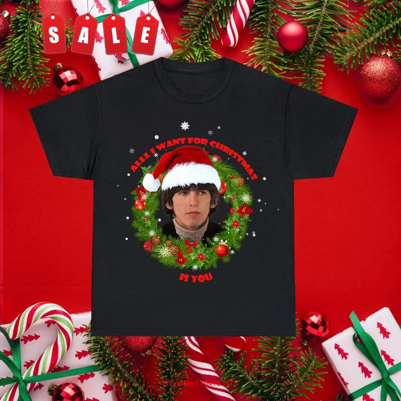 George Harrison all I want for christmas Cotton Unisex All Size Shirt EGH05
