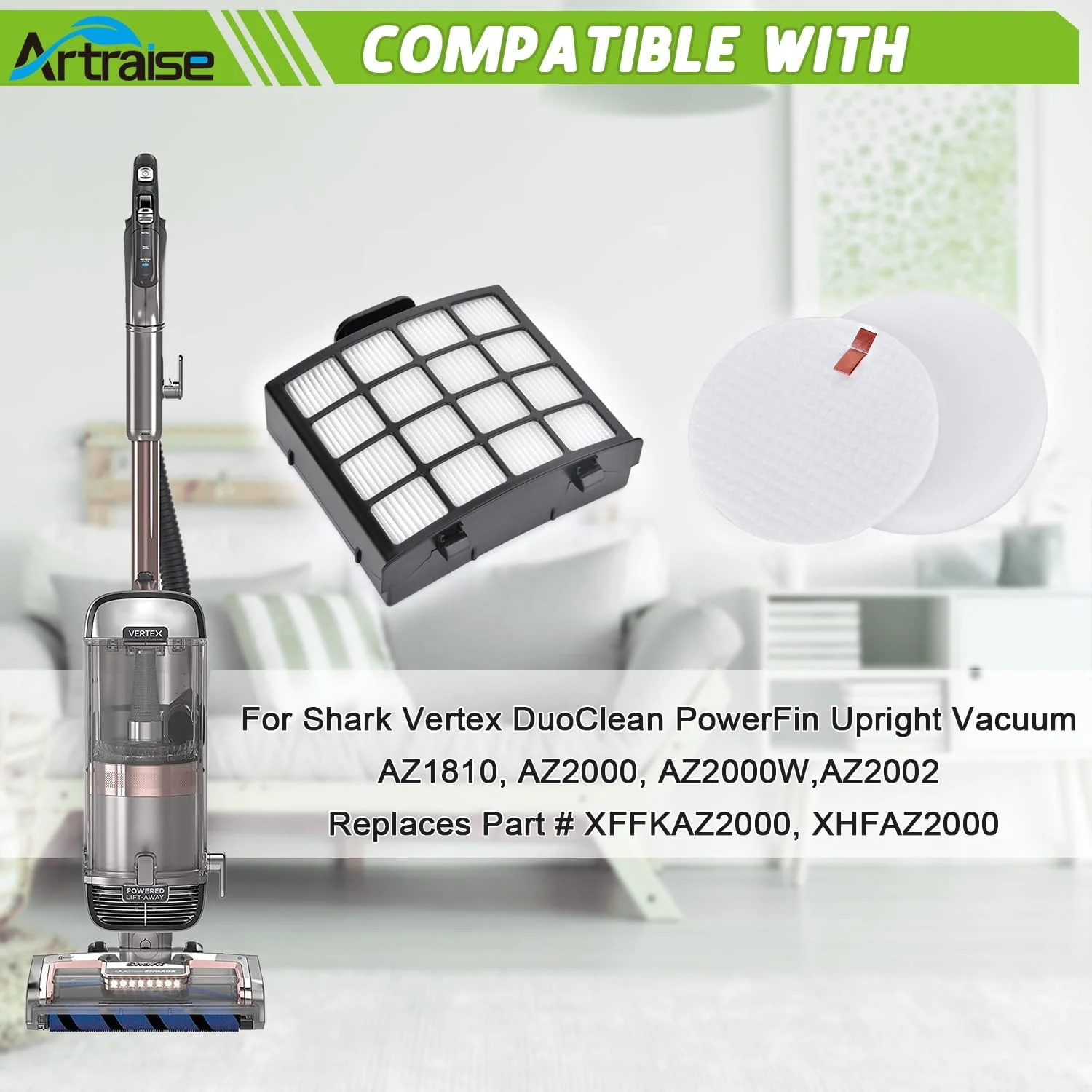 Фильтр для DuoClean PowerFin вертикальный с подъемным пылесосом AZ2000 AZ2000W AZ2002, запасная часть XHFAZ2000, XFFKAZ2000