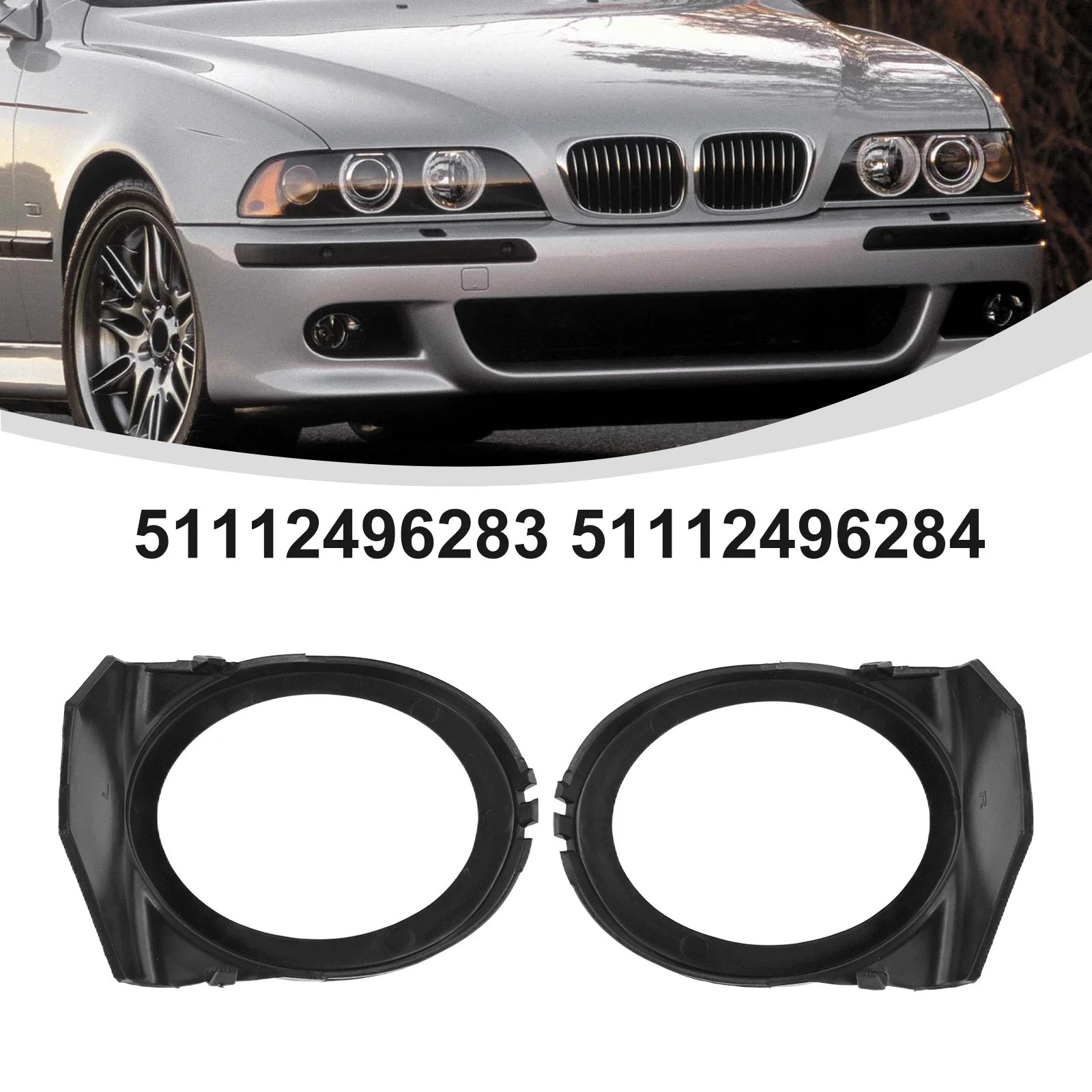Крышка передней противотуманной фары повышенной видимости для BMW, E39, M5 9903, черный материал ABS ( 51112496283 51112496284 )