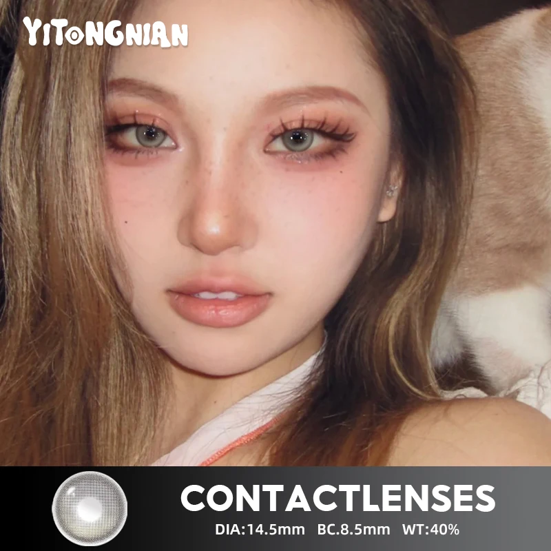 Цветные контактные линзы YI TONG NIAN, 1 пара/2 шт., очки для натуральной близорукости, косметические линзы большого диаметра для женских глаз