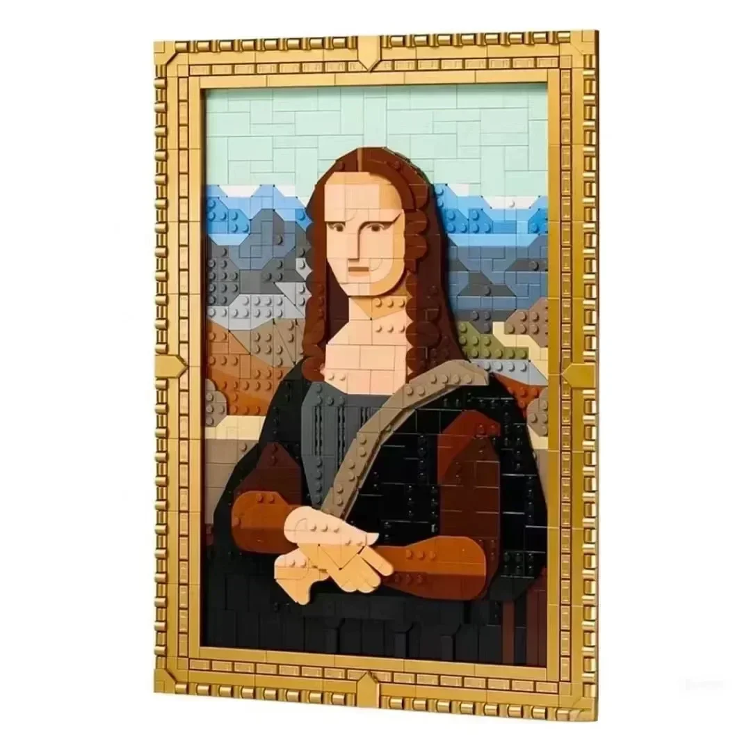 Фото 2024 Новое искусство 31213 Art Mona Lisa Строительные блоки Всемирно известная живопись 3D модель Сборка кирпичей Игрушки Рождественский подарок Домашний декор №3
