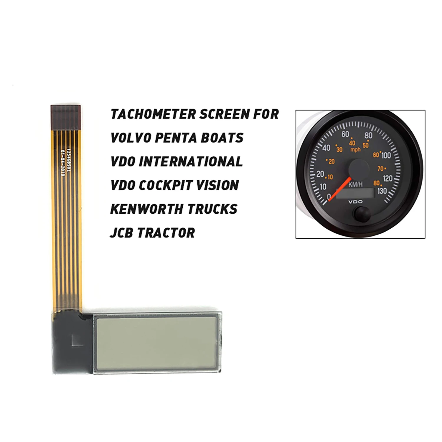 Фото 1 шт. VDO тахометр ЖК-экран для Kenworth JCB Volvo Penta Boat Yanmar Marine счетчик часов дисплей запасные части для автомобиля №2