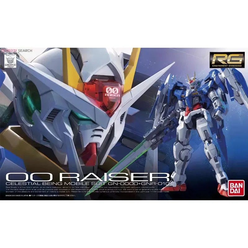 Фото Bandai оригинальная аниме-модель GUNDAM RG 1/144 OO RAISER, экшн-фигурка в сборе, модель игрушки, коллекционные украшения, подарки для детей №2