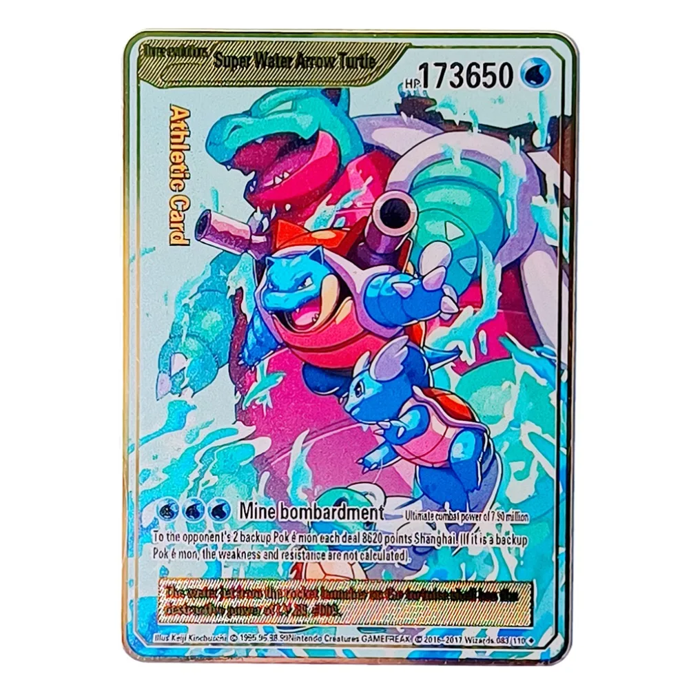 Фото Металлические Покемоны с надписью Pokemon Card Charizard Vmax Pikachu Mewtwo Gold Iron Vstar, игральные карты, аниме, игрушки, детские подарки, 10000 л.с. №3