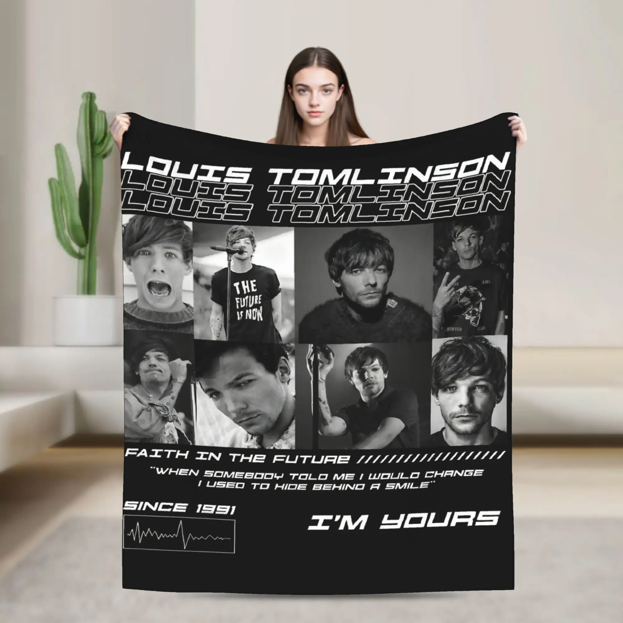 Одеяло Louis Tomlinsons Singer, фланелевое забавное мягкое одеяло для покрытия зимы