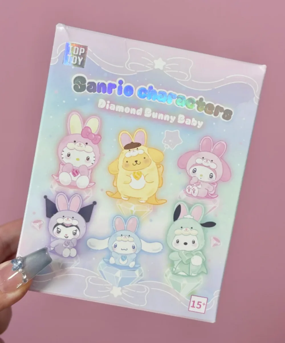 Подлинная плюшевая виниловая серия Hello Kitty Diamond Rabbit, слепая коробка Kuromi, модная игровая подвеска для девочек, коробка с подвеской, подарок на день рождения
