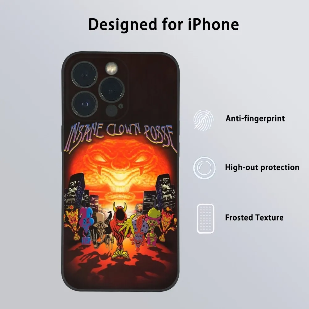 Фото Чехол для телефона ICP I-Insane C-Clown Posse для iPhone 16, 15, 14, 13, Pro Max Plus, мини-матовый мягкий чехол Funda №4