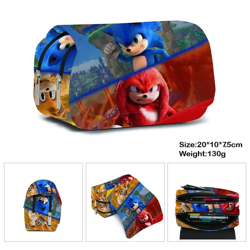 Фото Disney Stitch sonic Kotak Pensil аниме Kartun Kapasitas Lapisan Ritsleting Тапочки №1