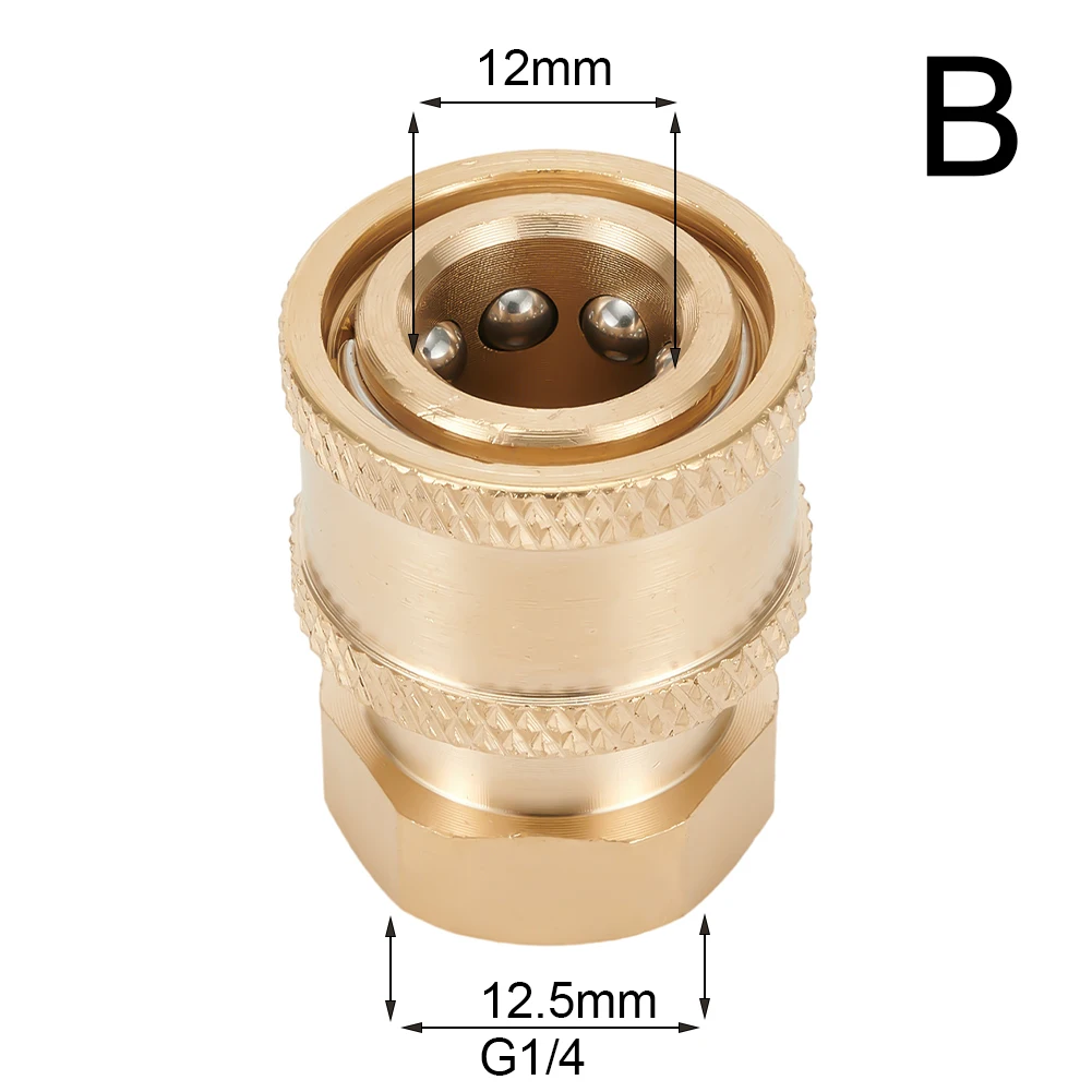 Фото 1/4 Quick Connector Pressure Washer Connector Coupling Quick Release Adapter Garden High Pressure Cleaning Machine Connector №3