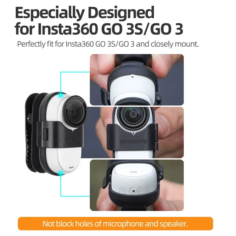 Фото Вращающийся на 360 градусов зажим для рюкзака для Insta360 GO 3S/GO 3, быстросъемная бейсбольная кепка, зажим для шеи, браслет для GO 3S Camere №3