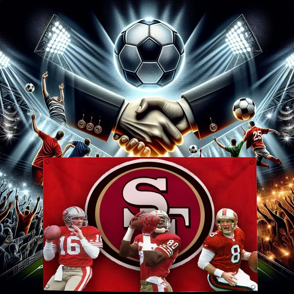 Фото Рождественское украшение для гаража Сан-Франциско 49erS, Осеннее украшение для дома и сада 2024, подставка под флаг для автомобиля Kenner, офиса, Sukkot №4