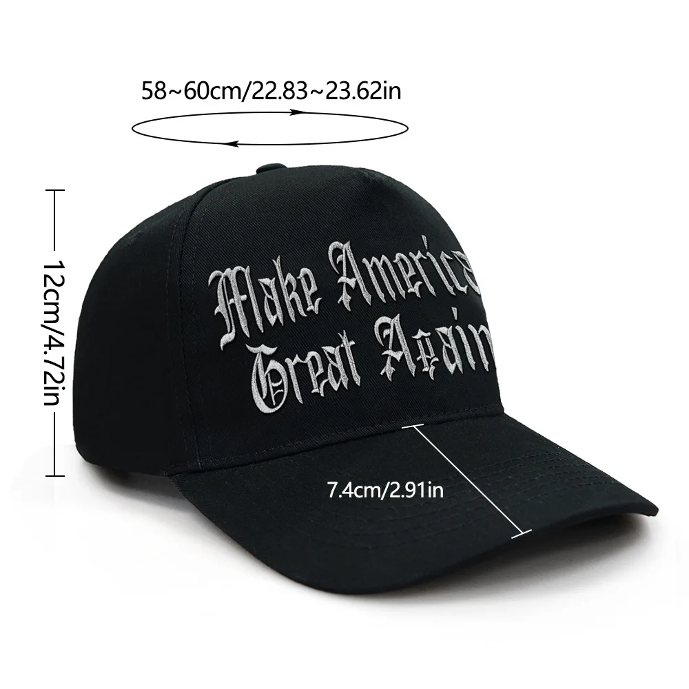 Фото Темная готическая шляпа MAGA, готическая шляпа MAGA Make America Great Again Темная шляпа MAGA Trump 2024, шляпы Never Surrender Hat №5