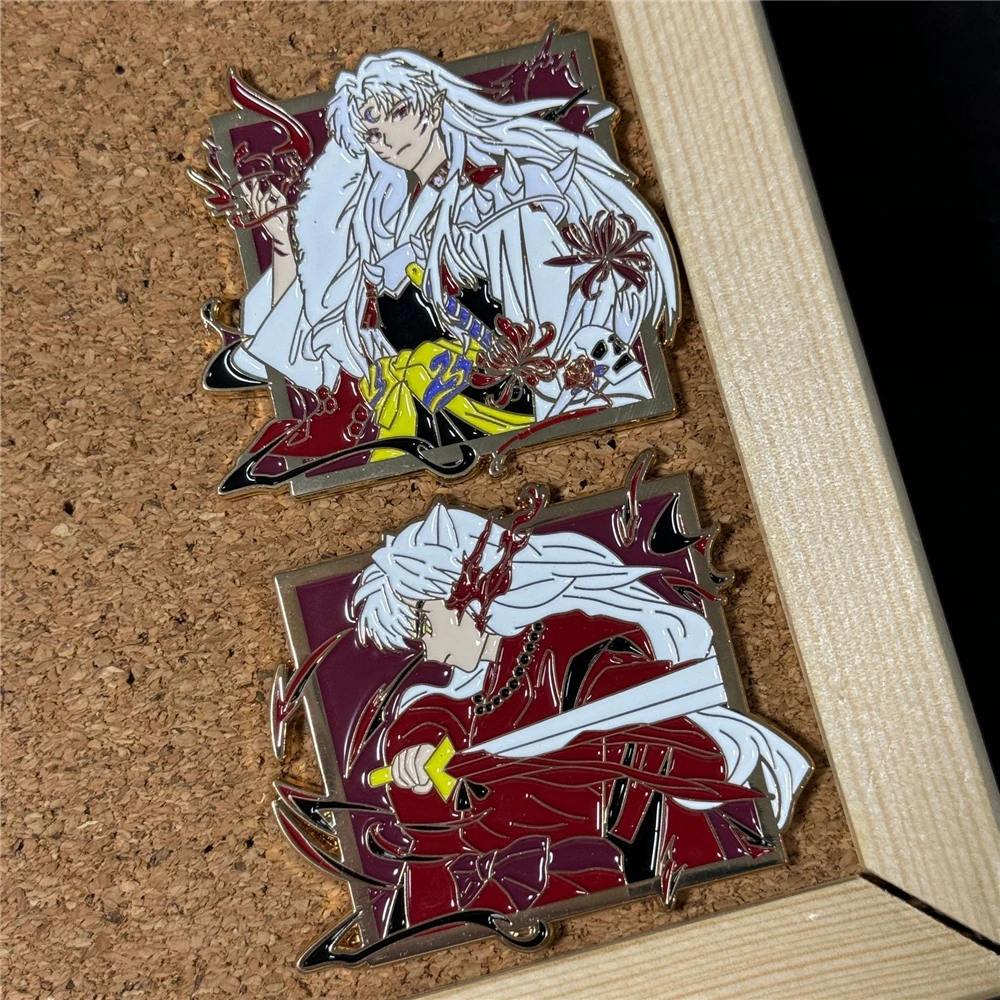 Аниме Inuyasha Sesshoumaru реквизит для костюма косплея металлический значок брошь из сплава