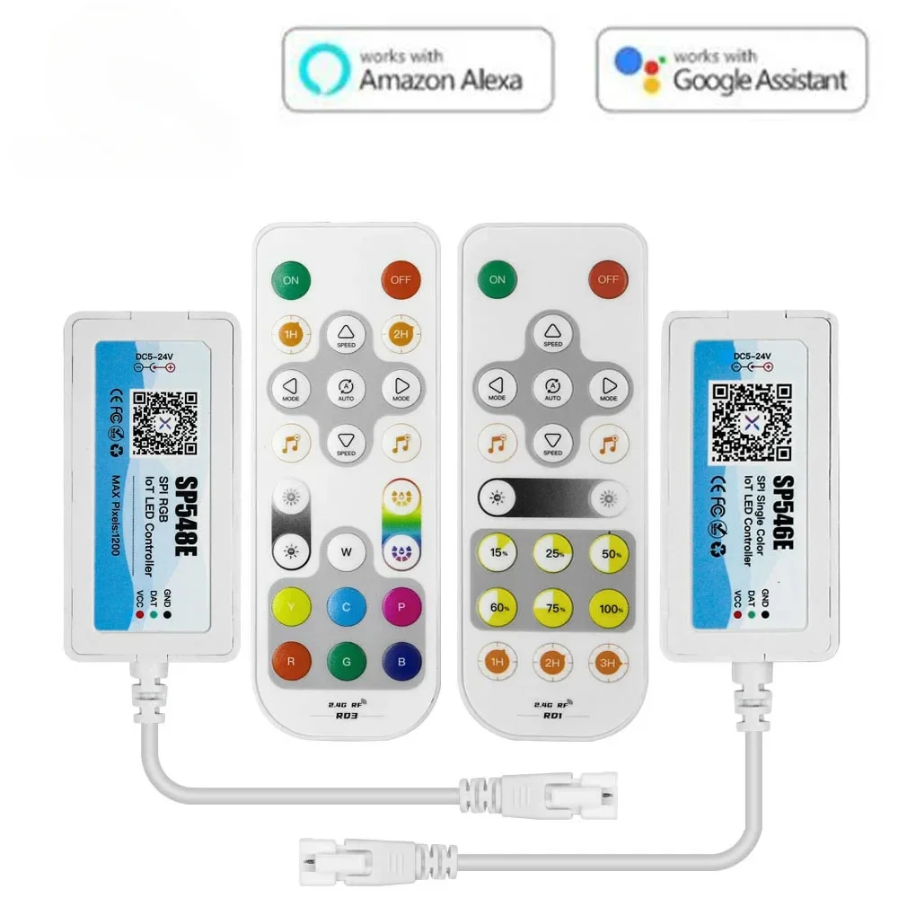 WS2812B WS2814 WS2811 SK6812 5050 CCT/RGB/RGBW/RGBCCT Светодиодный контроллер WIFI Bluetooth Пульт дистанционного управления Alexa Google Home для Pixel Светодиодная лента