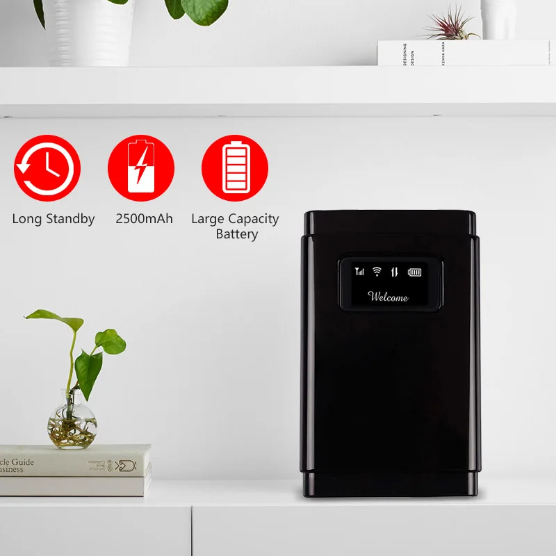 Фото Мини-роутер 3G 4G 2,4G беспроводной Wi-Fi 300 Мбит/с со слотом для SIM-карты для путешествий автомобильный внешний аккумулятор 2500 мАч №2