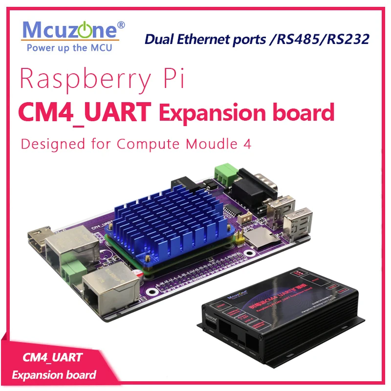 Плата расширения Raspberry Pi CM4_UART Алюминиевый корпус (приточните) Изолированный высокоскоростной модуль RS485 промышленного уровня