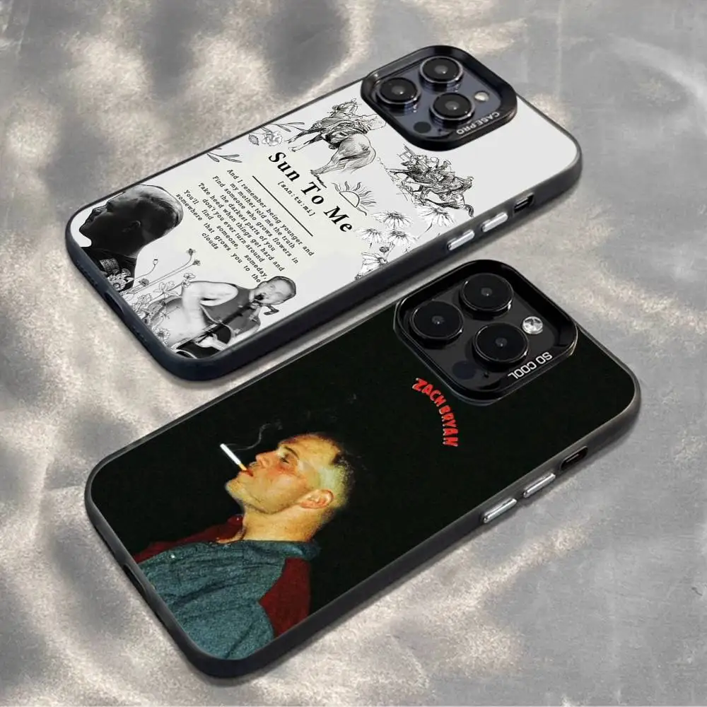 Чехол для телефона Singer Z-Zach Bryan для iPhone 16,15,14,13,12,11, Mini, Pro,MAX,plus, черный матовый противоударный чехол