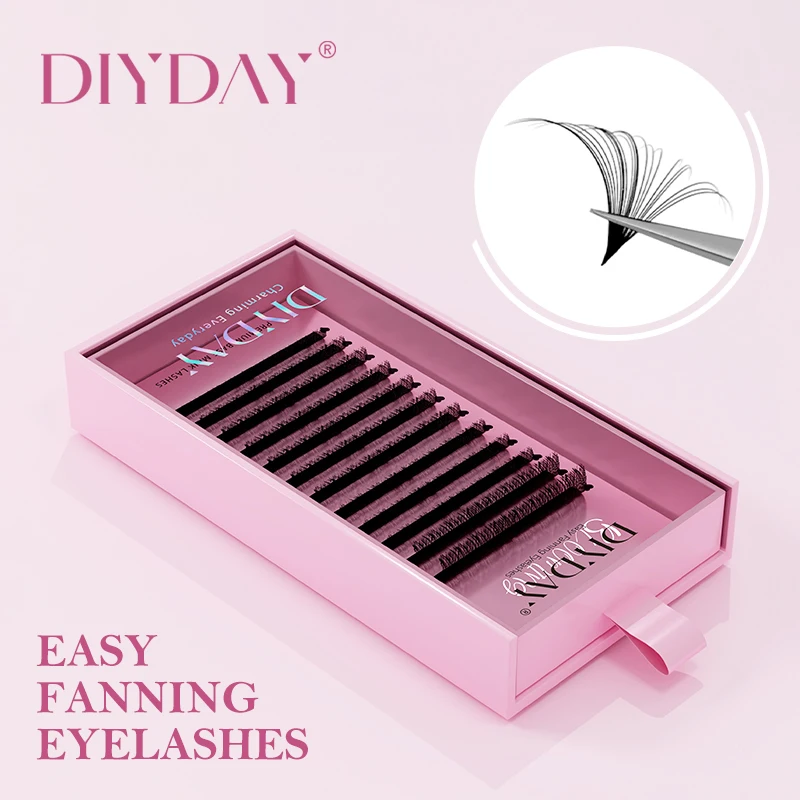 Накладные ресницы DIYDAY Easy Fanning, матовые черные камелии, мягкие норковые ресницы для наращивания, легкий веер, объемные, накладные ресницы глаза плетка, все для наращивания ресниц
