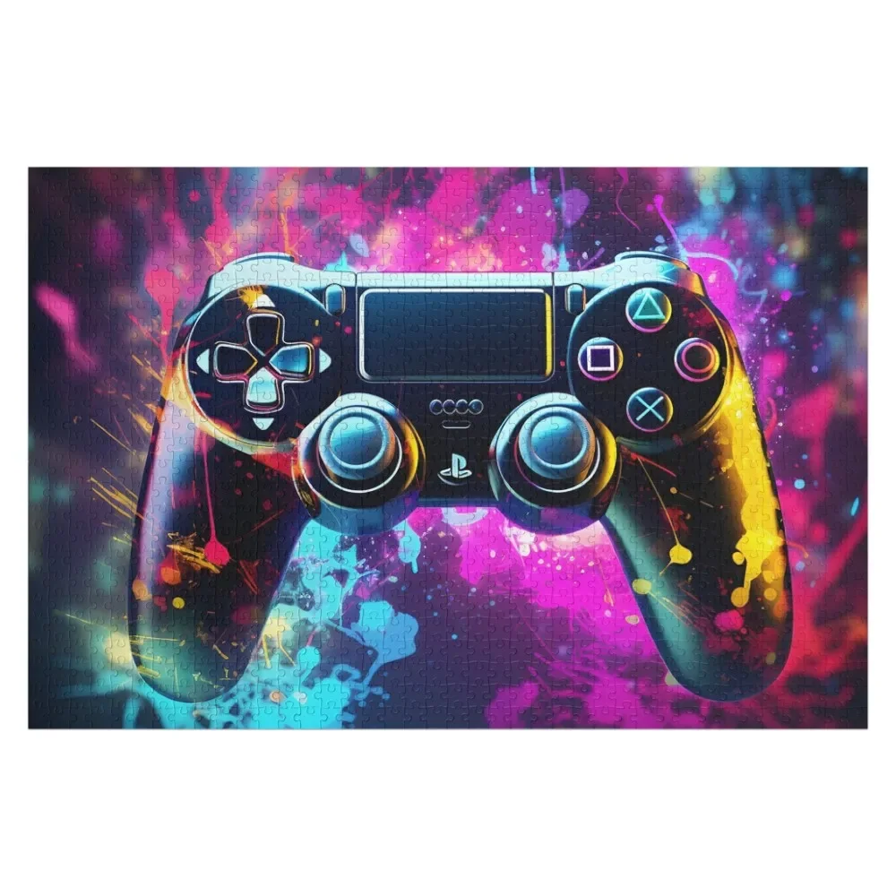 Пазл-контроллер PS4 с абстрактным неоновым рисунком, 2022