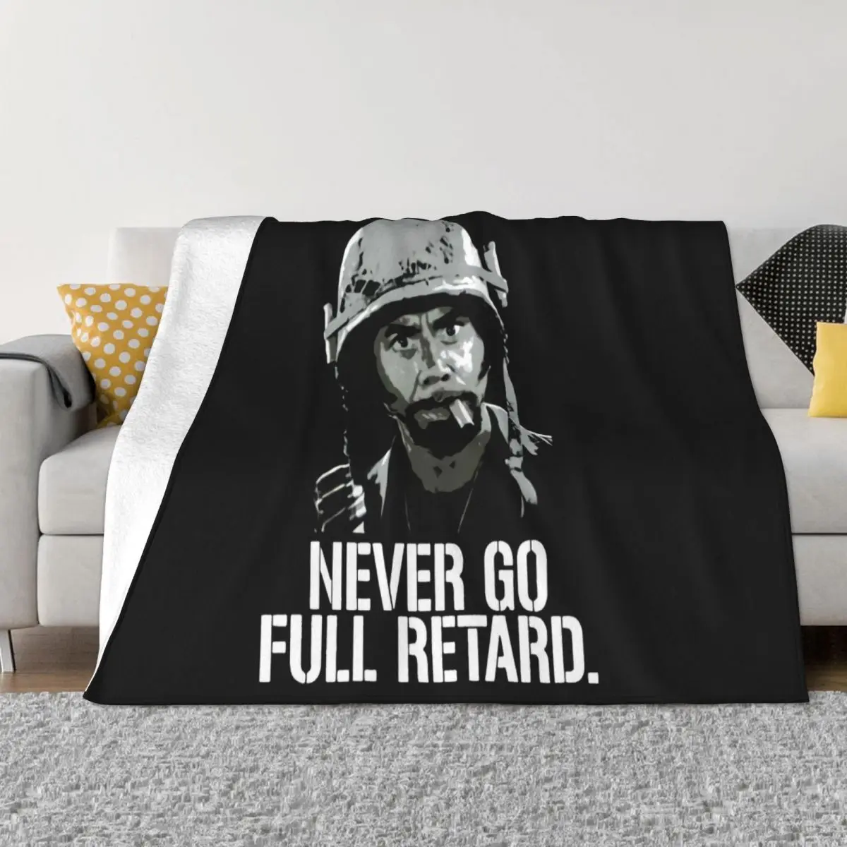 Кирк Лазарус Тропик Гром Never Go Full Retard Мужское черное одеяло размера S 3XL аниме
