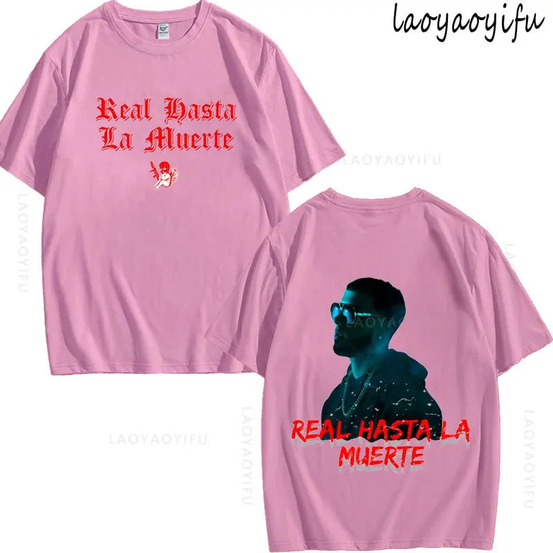 Фото Anuel AA Real Hasta La Muerte Theme Летняя футболка из 100% хлопка Бакуго Кацуки с принтом Модная мужская женская мода Высокое качество №4
