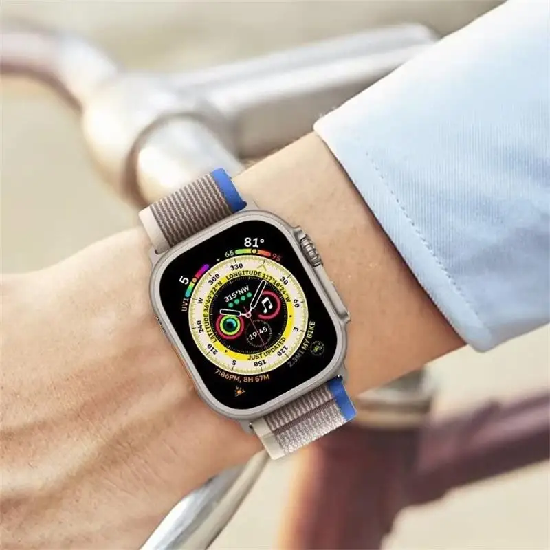 Фото Ремешок Trail Для Apple watch Ultra 2, нейлоновый браслет для iWatch series 9 7 6 5 4 3 8 se, 49 мм 45 мм 44 мм 40 мм 41 мм 38 мм 42 мм №4