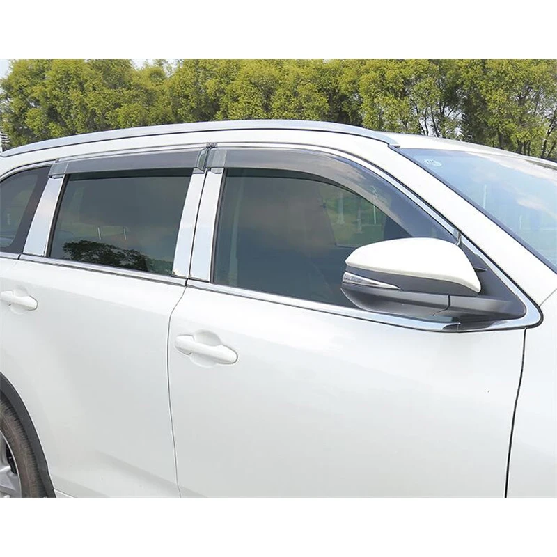 Для 4 шт. Toyota Highlander оконный козырек боковой водостойкий декоративный щит внешние аксессуары спойлер комплект кузова 2015-21