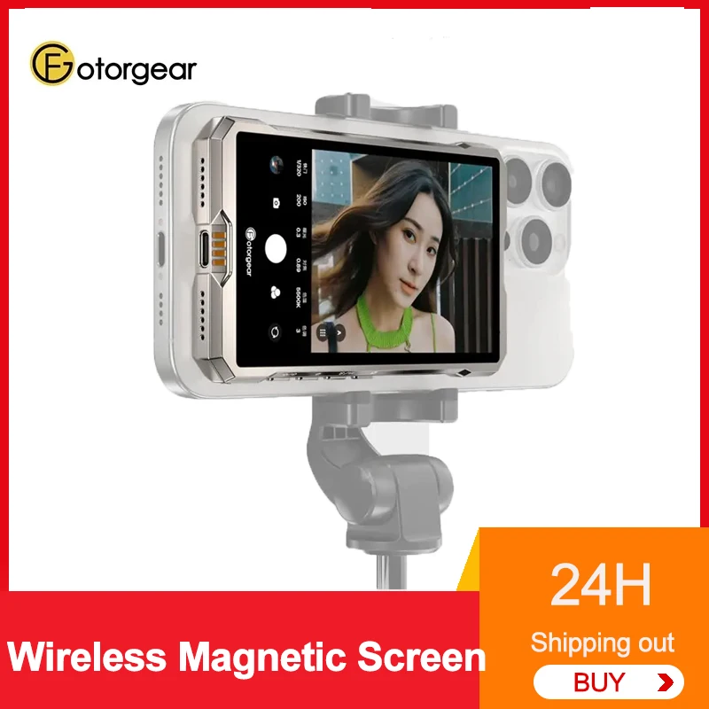 Fotorgear MS01 Беспроводной магнитный монитор для селфи Экран для iPhone 15 16, смартфон Vlog, прямая трансляция видеозаписи VS PH01