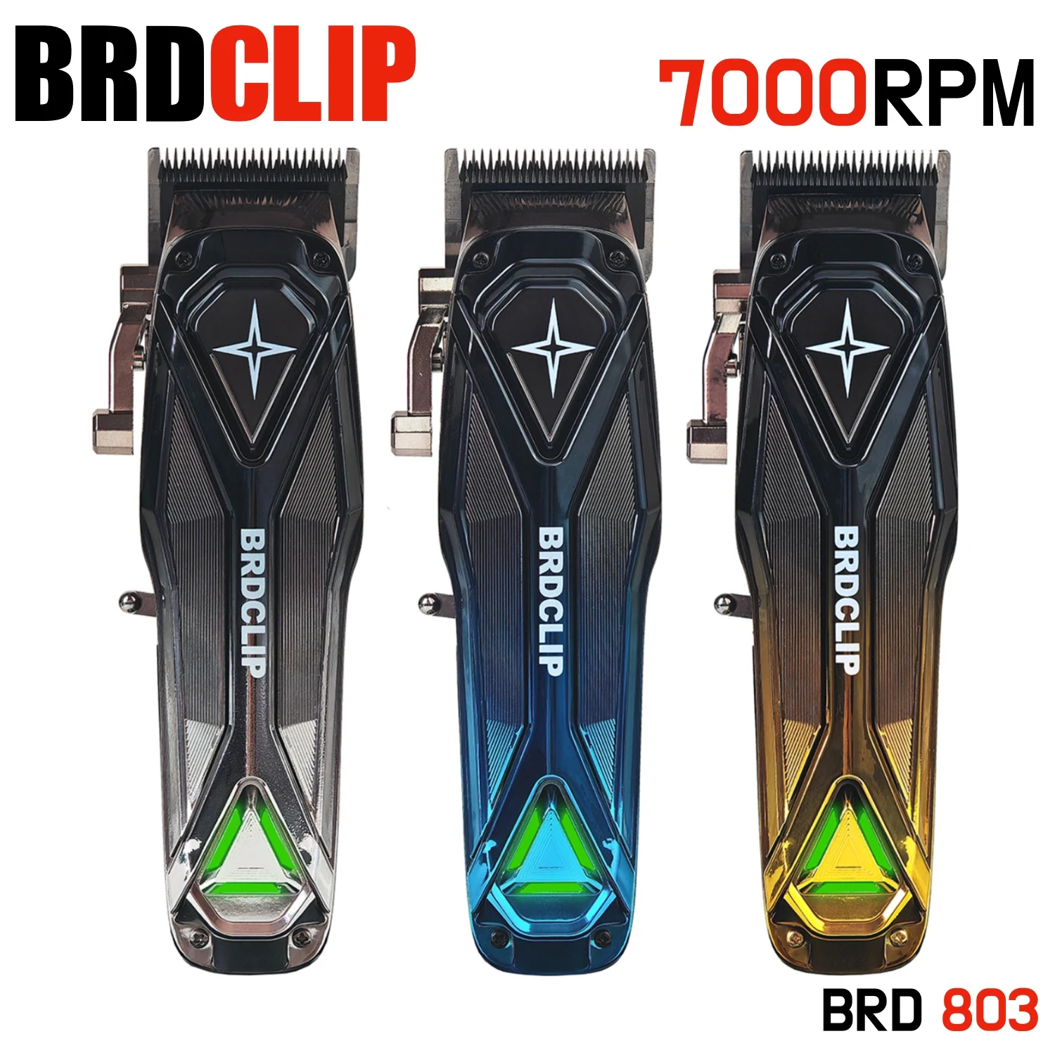 BRDCLIP 803 Профессиональная электрическая машинка для стрижки волос 7000 об/мин Триммер для волос Высокоскоростной двигатель Лезвие с выцветанием 5 регулировок Парикмахерская машина