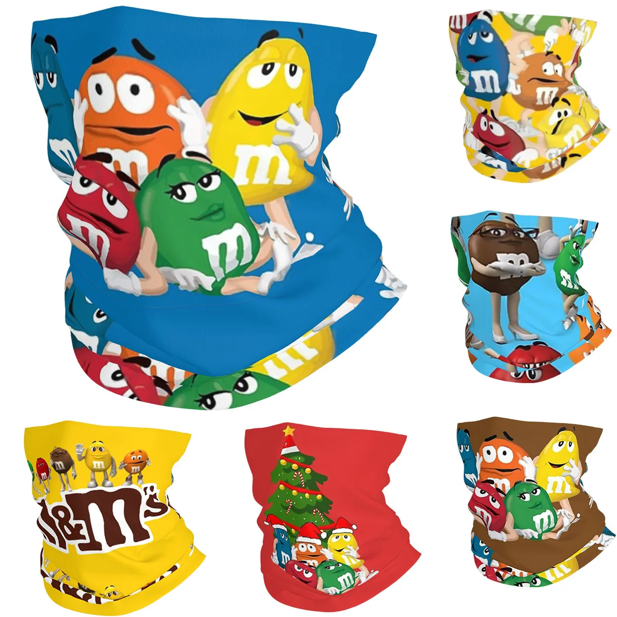 M And MS Бандана с изображением карамельных персонажей, Шейная гетра, накидка с принтом, маска, шарф, походная, рыболовная, унисекс, для взрослых, моющаяся