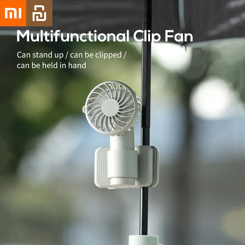 Xiaomi Youpin Clip Fan Портативный ручной вентилятор Регулируемая высокая скорость ветра Перезаряжаемый бесшумный вентилятор Эффективное охлаждение для наружного Mi