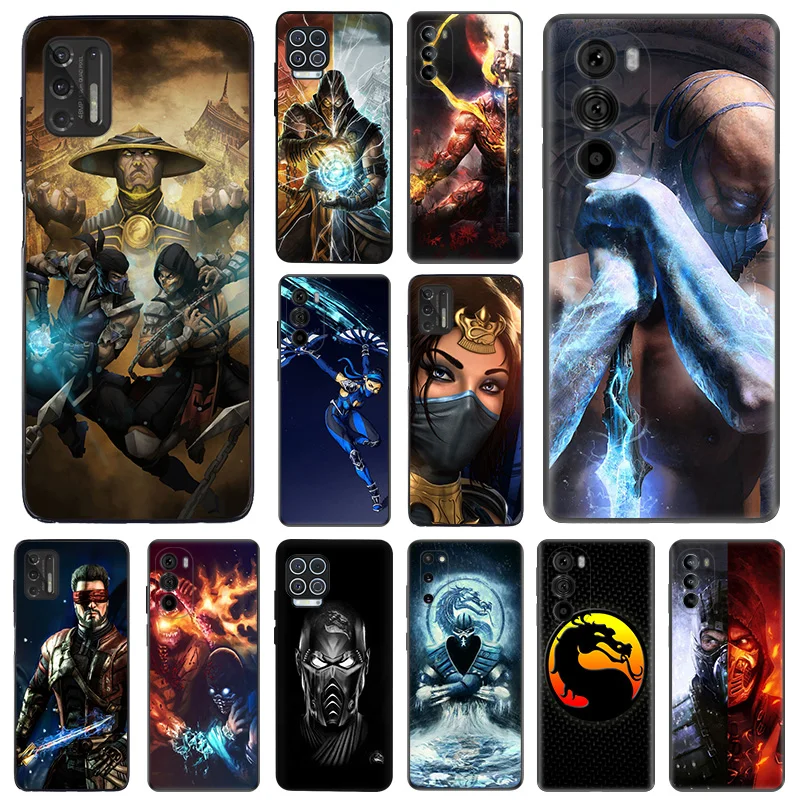 Матовые чехлы для телефонов Motorola Moto G31 G50 G30 G51 G60 G71 G22 G32 G52 G72 G53 G73 G9 Plus Mortal Kombat, черный мягкий чехол