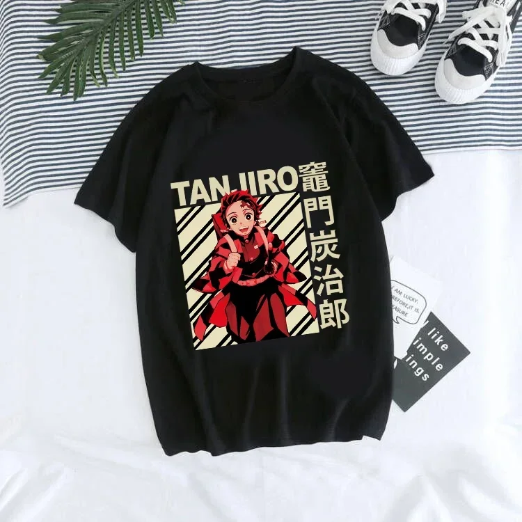 Футболка женская оверсайз, Kaus Grafis Anime, Рассекатель демонов, Uniseks, Tanjirou, Kaus Kimetsu No Yaiba Nezuko