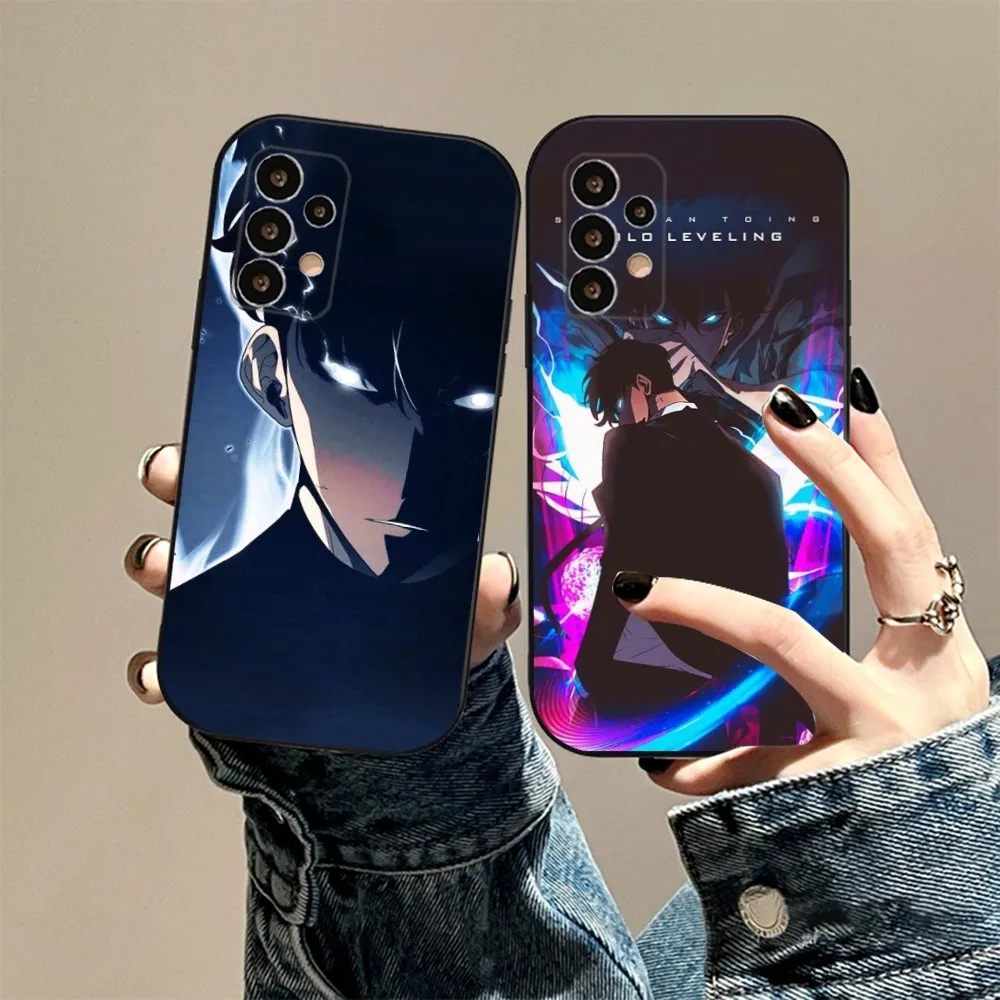 Чехол для телефона Solo Sung Jin Woo для Samsung S24,23,23,22,30,21,10,9,Note20 Ultra,Lite,Ultra,5G,Plus,FE, черный мягкий чехол