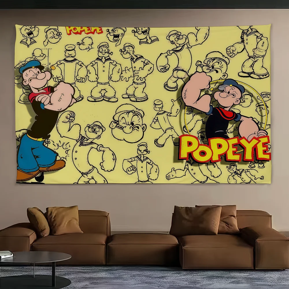 Фото Мультяшный анимационный флаг P-Popeye для кемпинга, бара, пикника, вечеринки, украшения дома, баннер №3