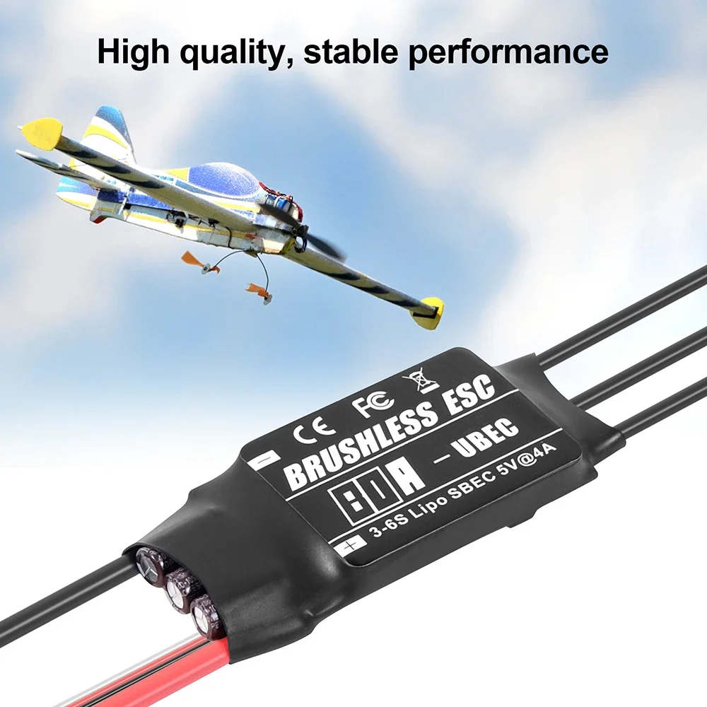 Фото 1 шт. 20A 30A 40A 50A 60A 80A бесщеточный ESC электронный регулятор скорости с UBEC для радиоуправляемого вертолета №5