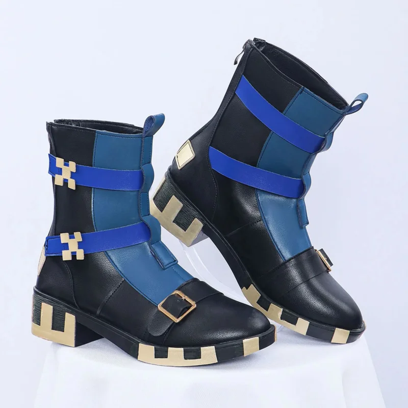 N АКЦИЯ Genshin Impact PU Leather Kinich Косплей Аксессуары для ролевых игр Униформа Костюм Парик Обувь Реквизит; 8 дюймов,