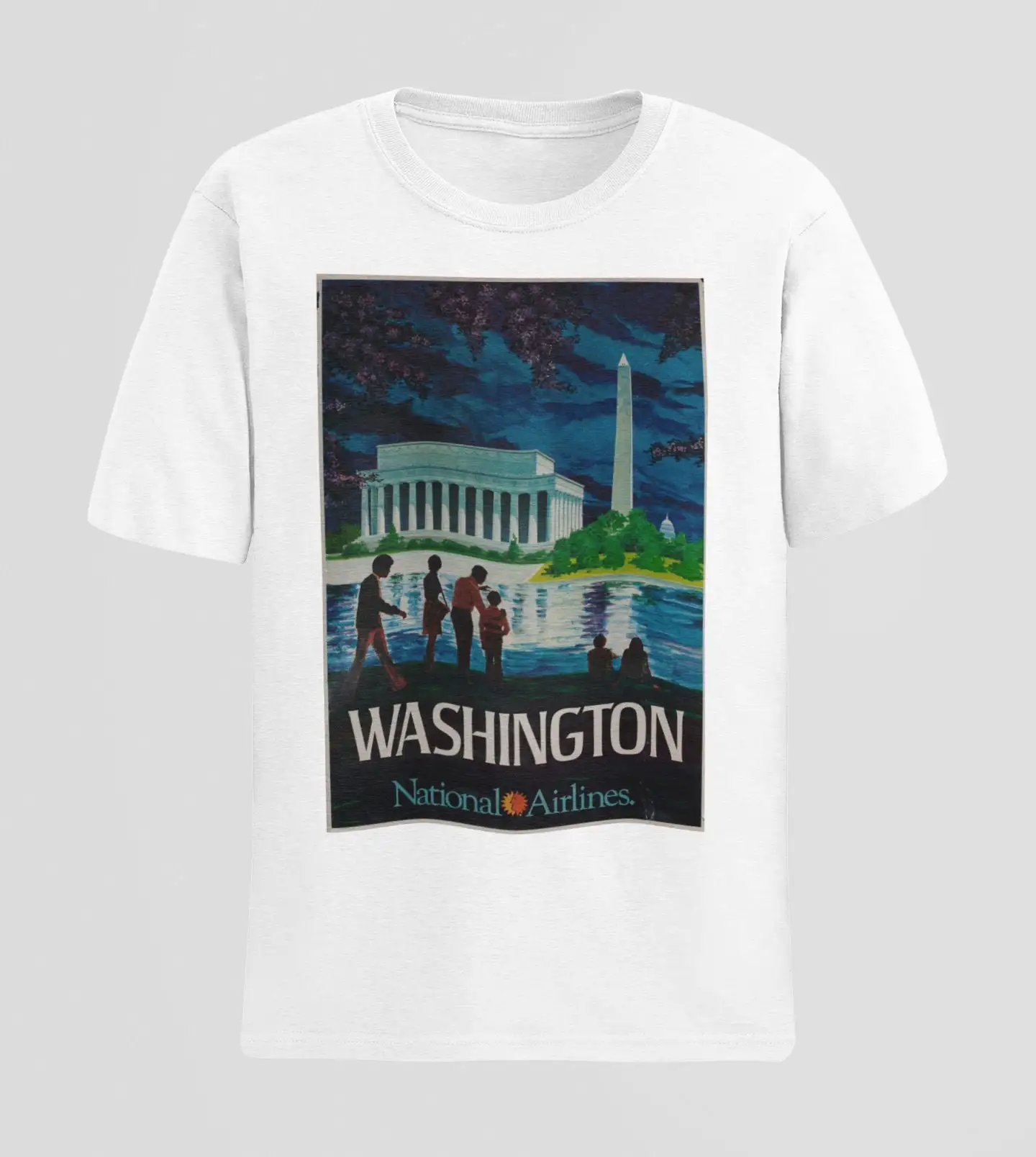 Винтажная футболка Вашингтона, свитер для путешествий в США, Lincoln Memorial Wa State, эстетический постер, топ, пот