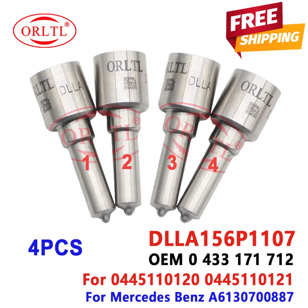 4 шт. Новинка DLLA 156 P 1107 для BZ 6130700887 сопла DLLA156P1107 0433171712 для Mercedes Benz 0445110120 0445110121 DLLA 156P1107