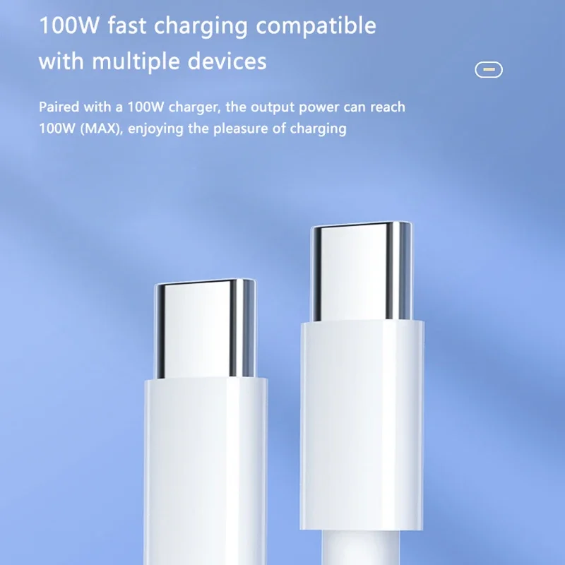 Фото Кабель USB Type-C на USB C 100 Вт/5A PD, зарядное устройство для быстрой зарядки, провод, шнур для Macbook, Xiaomi, Samsung, кабель USB Type-C, 2 м №5