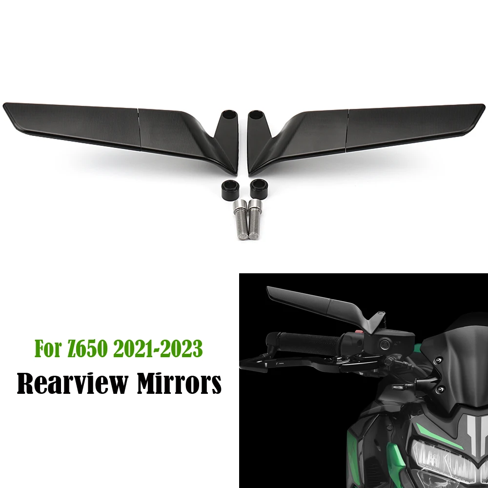 Мотоциклетные зеркала Stealth Winglets, наборы зеркал, регулируемые зеркала, мотоциклетные зеркала для Kawasaki Z650 2021 2022 2023