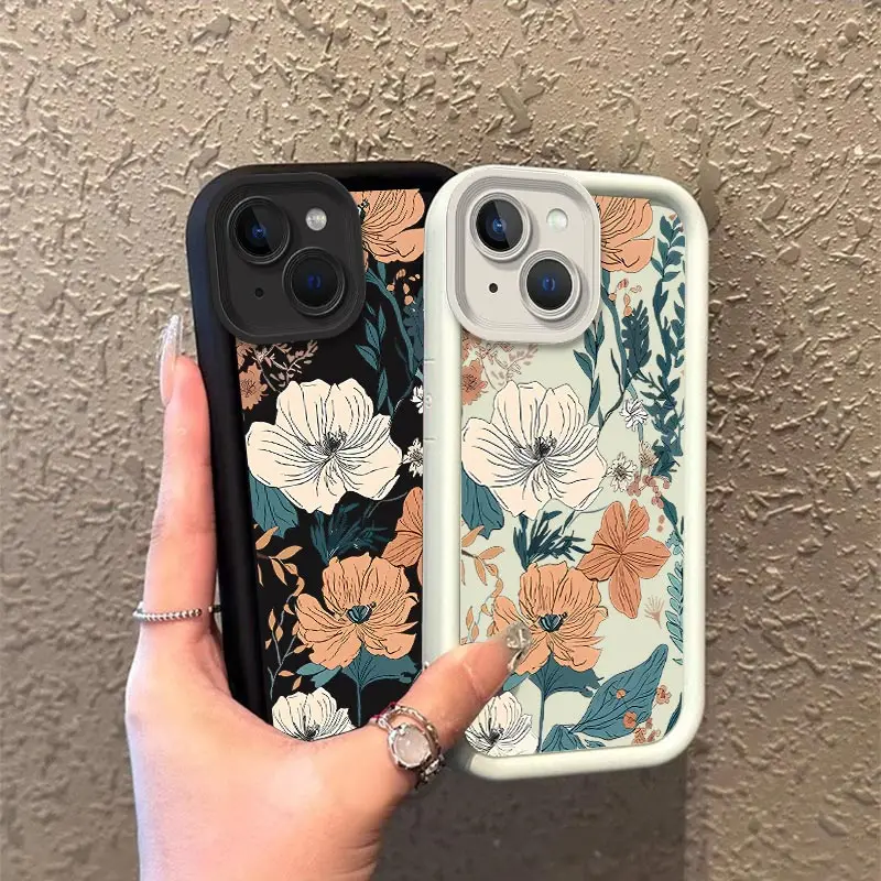Чехол для телефона 15 RetroFlower для iPhone 15 14 Pro Max, чехлы 13 12 Pro Max XR X XS 7 8 Plus SE 2022, защитная крышка для объектива камеры (art.: 3920c7da7d824) - 3920c7da7d824