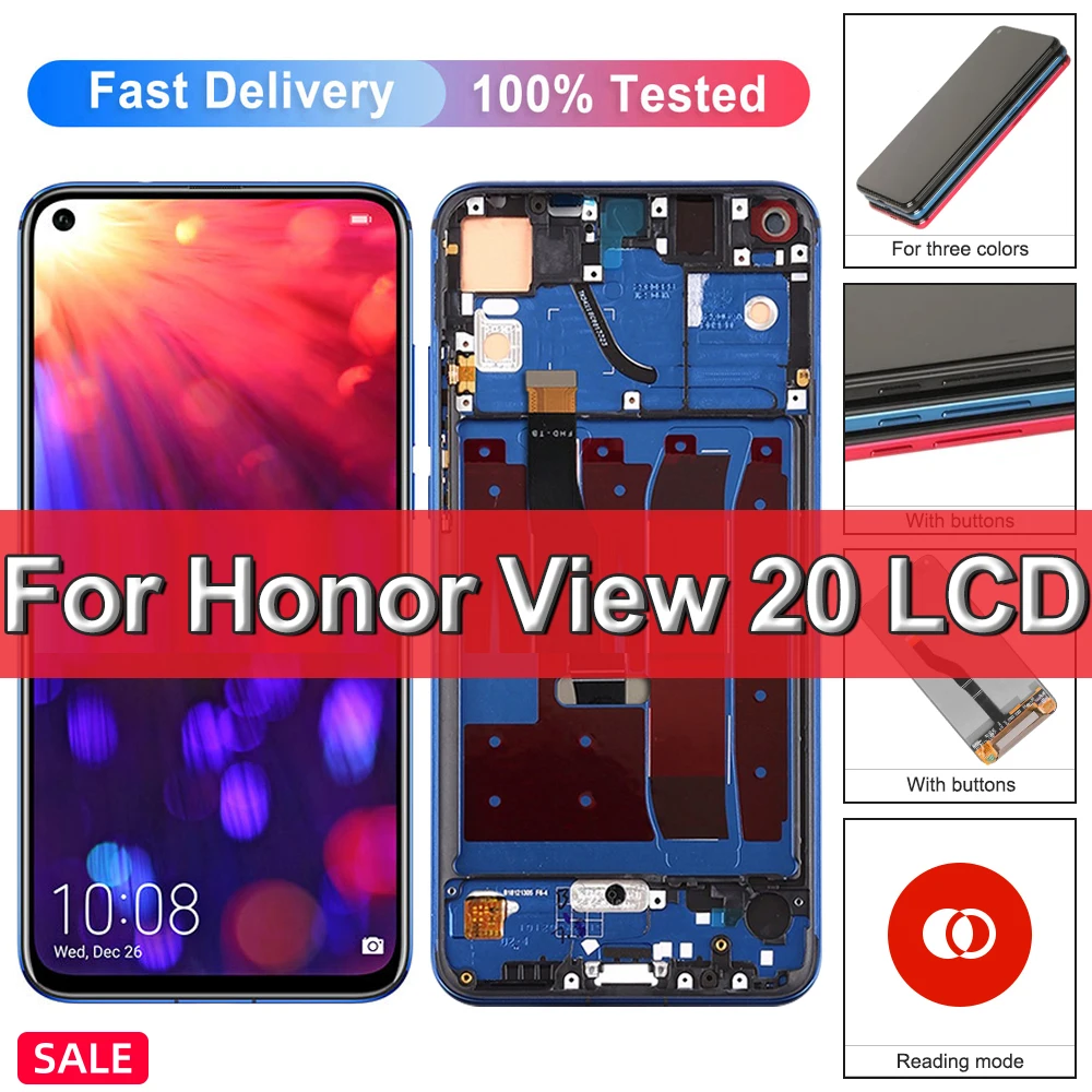 6,4-дюймовый ЖК-дисплей для Honor View 20, сенсорный экран для Honor View20 V20, дисплей PCT-AL10 PCT-TL10, замена дисплея PCT-L29