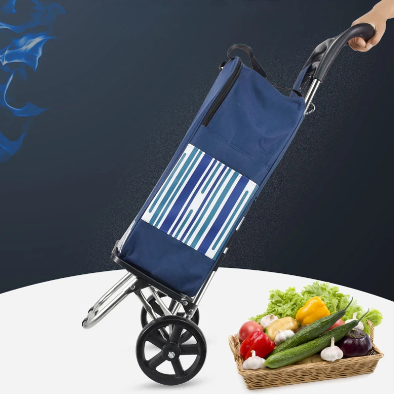 Легкая продуктовая тележка, складная тележка для покупок для пожилых людей, портативная малошумная тележка для супермаркета, экономящая усилия ручная тележка