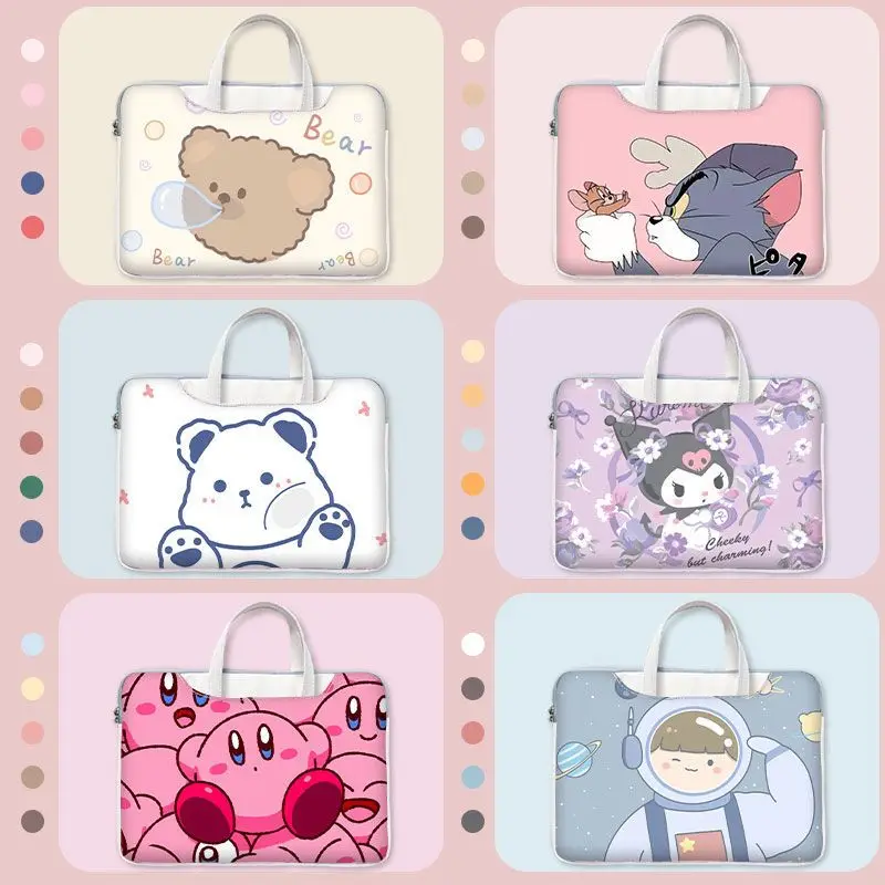 Sanrioed аниме Kawaii сумка для ноутбука Симпатичный кот Kt Cinnamoroll Kuromi Air Pro 13 14 15.6 Портативный девушка планшет защитный рукав подарок