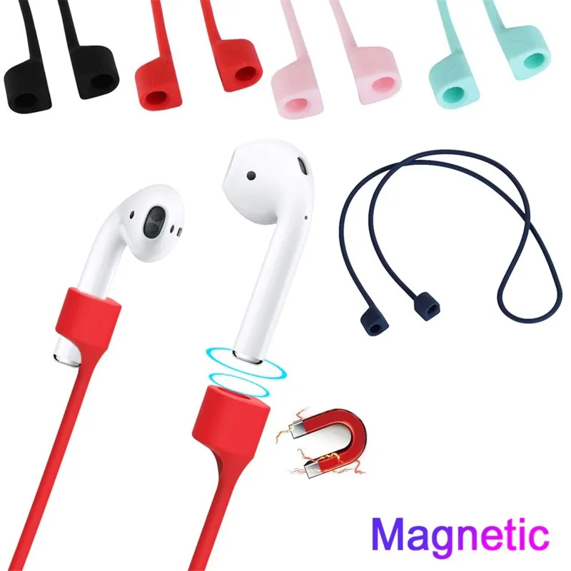 Фото Fone De Ouvido силиконовые магнитные наушники с защитой от потери для Apple Airpods 2 1 Air Pods Bluetooth беспроводные наушники-вкладыши №1