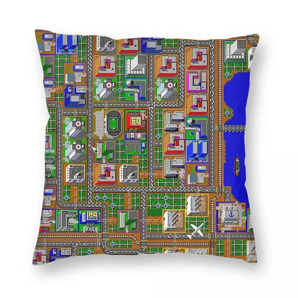 SimCity 1 без логотипа Sim City Zoom квадратная наволочка декоративная наволочка для дома, спальни, автомобиля